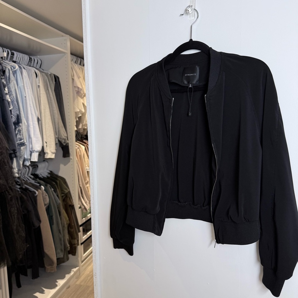 Dynamite Women's Classic Black Bomber Jacket